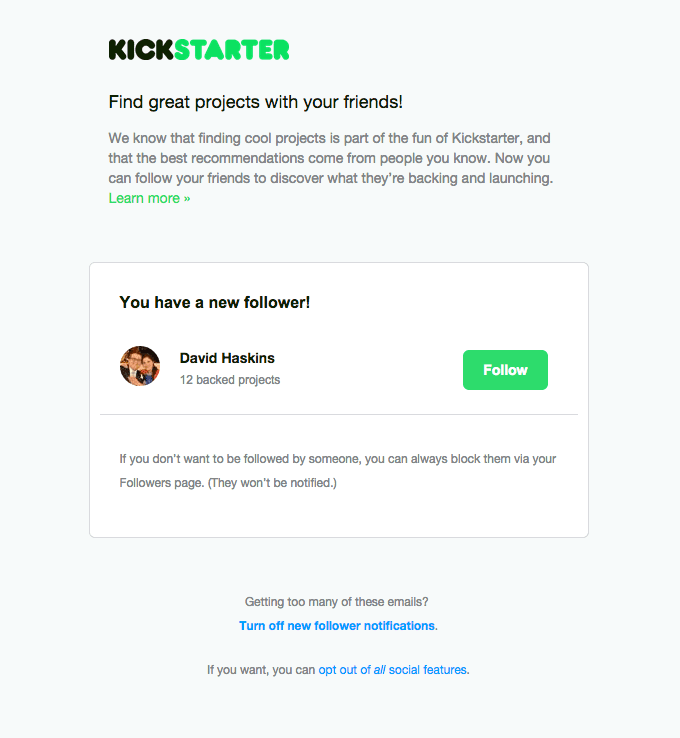Hooray! David Haskins is following you on Kickstarter.
