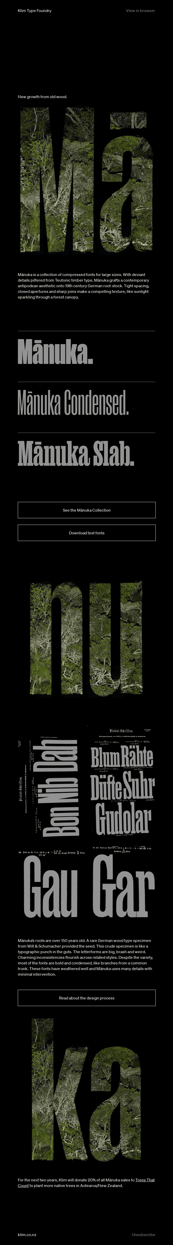 New fonts: Manuka Collection.