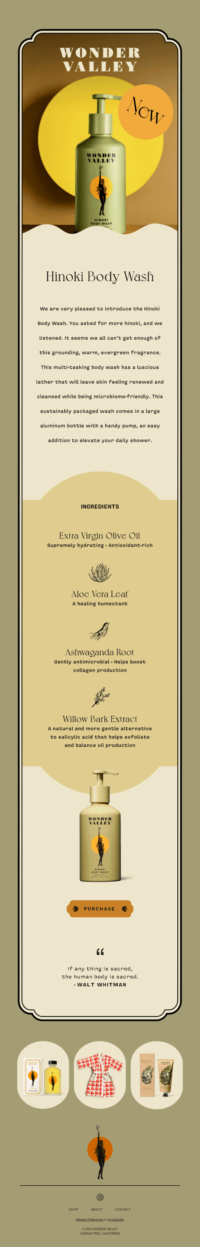 NEW! Hinoki Body Wash  🧼💧🌲
