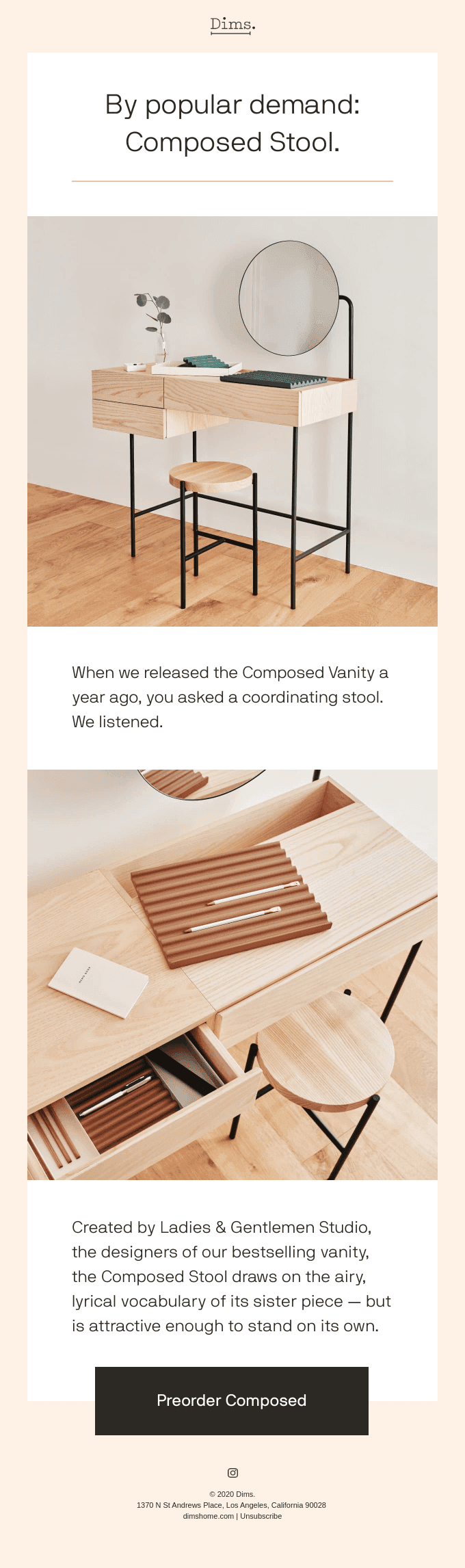 New in: Composed Stool.