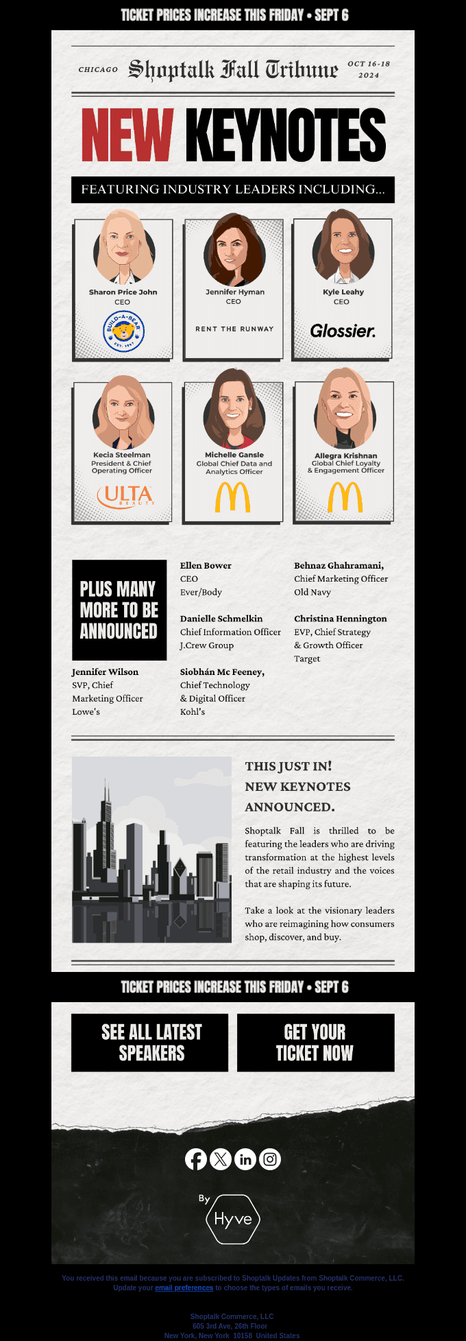 New Keynotes Announced