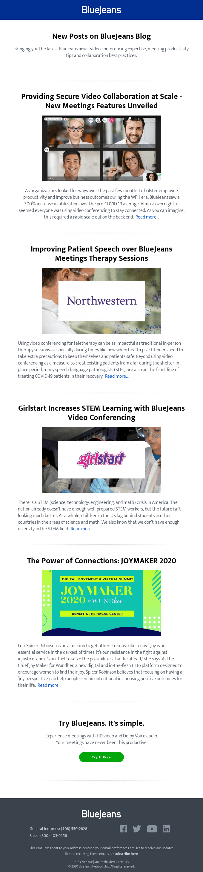 New Posts on BlueJeans Blog