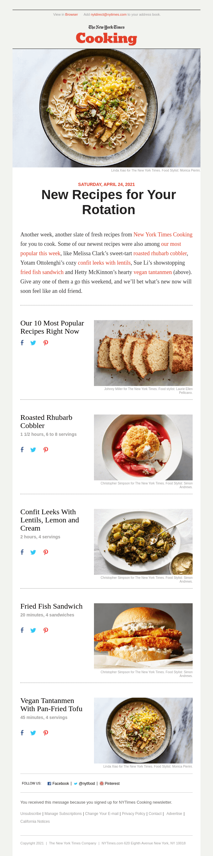 New Recipes for Your Rotation