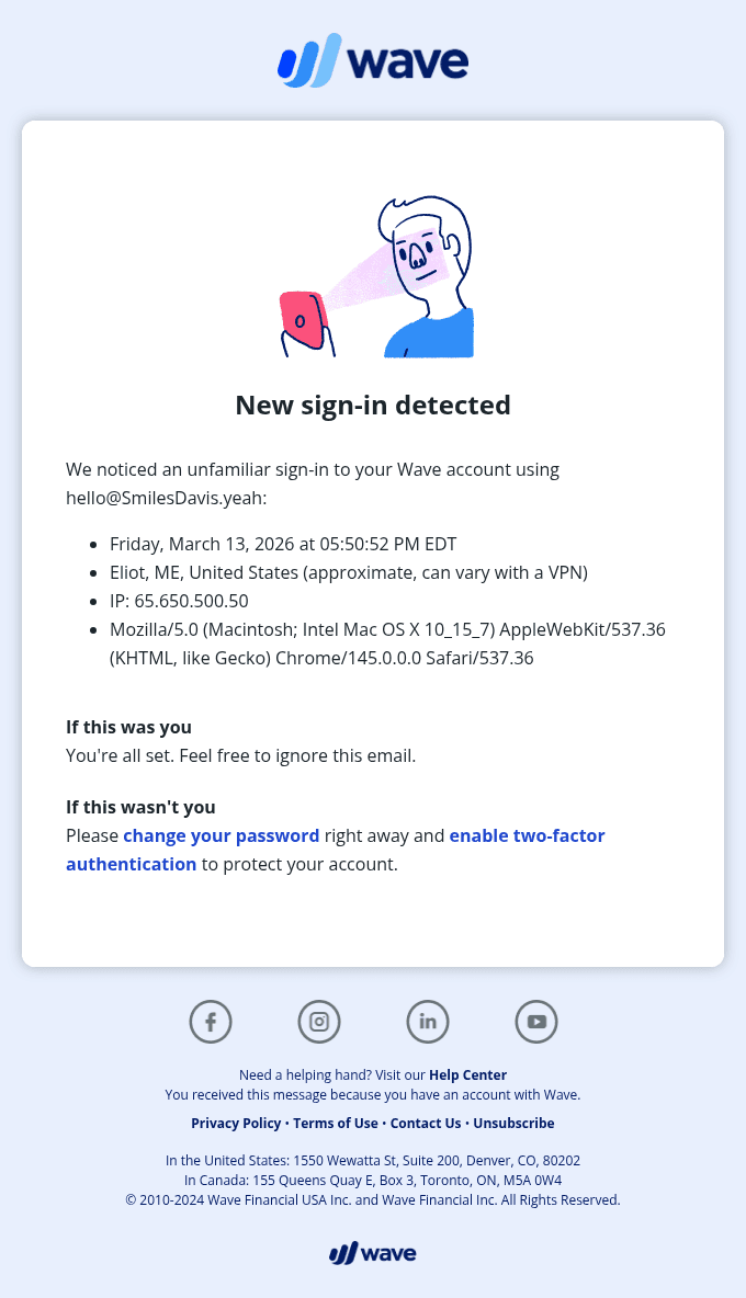 New sign-in detected
