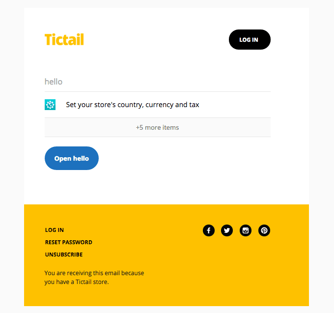 You have 6 new things on Tictail