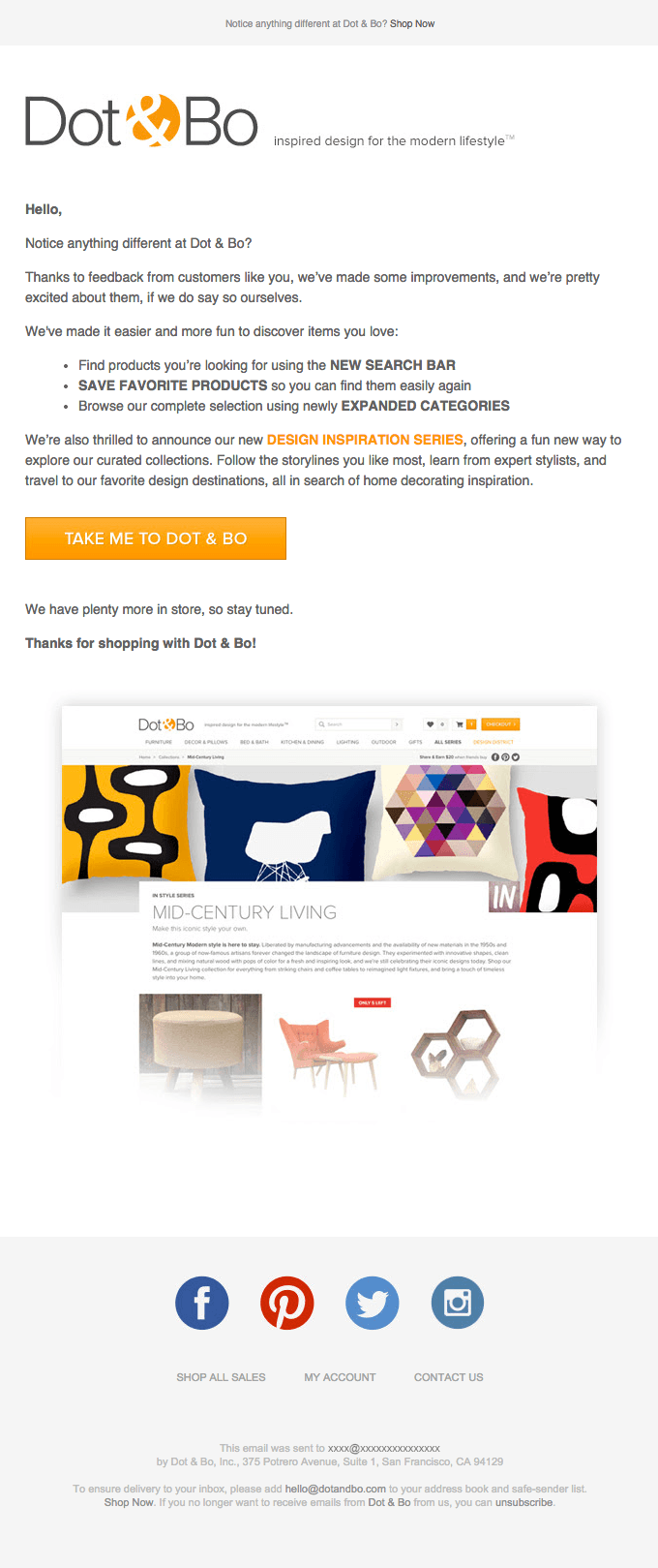 New Website Email from Dot & Bo