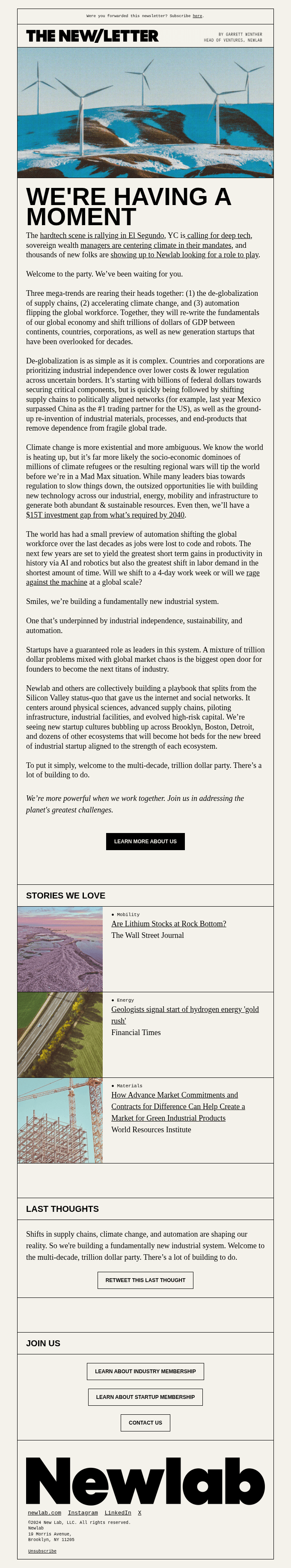 The New/Letter #1: Welcome to the party