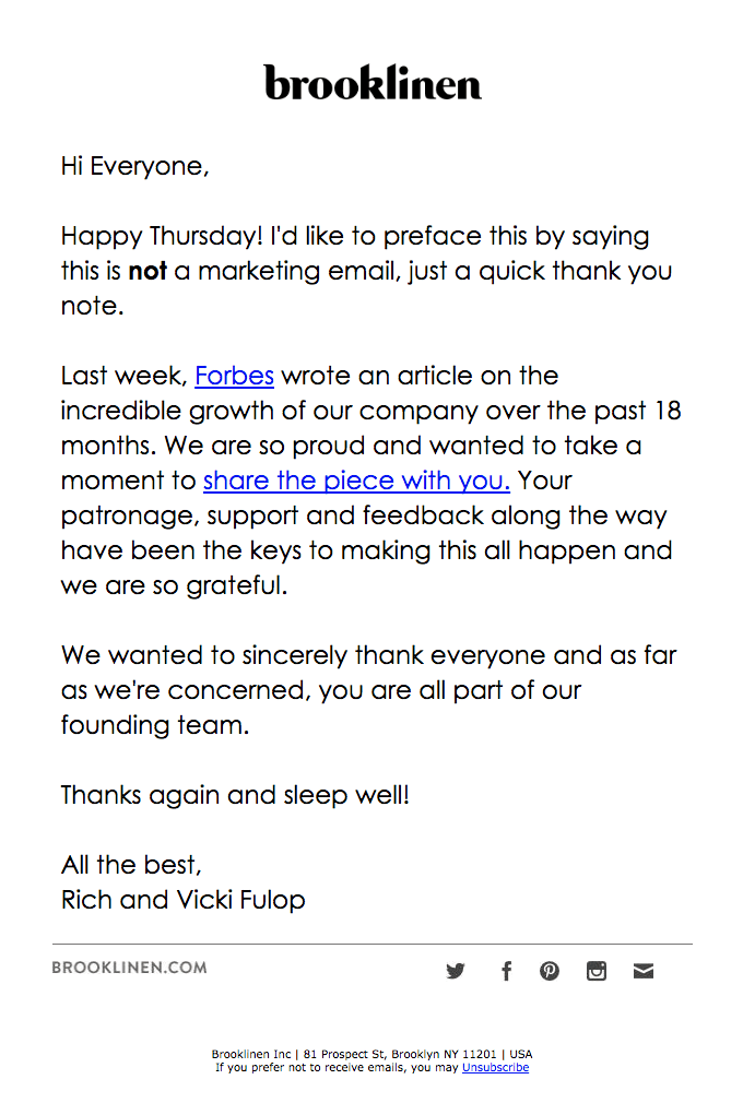 Not A Marketing Email.