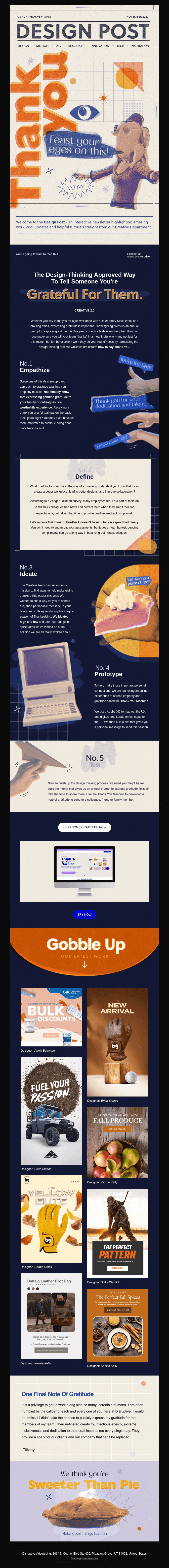 November Creative Newsletter 🦃🍂