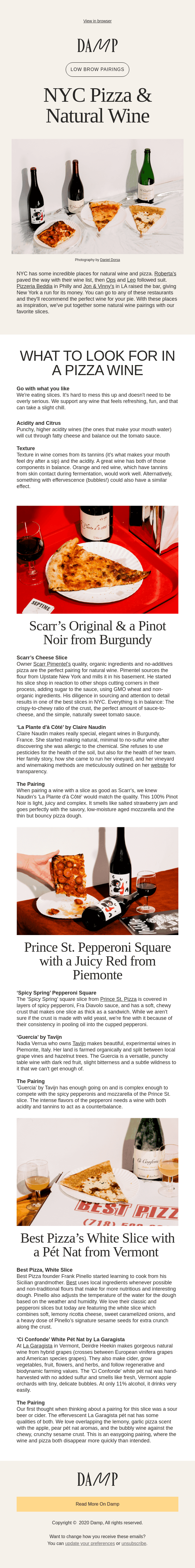 NYC Pizza & Natural Wine