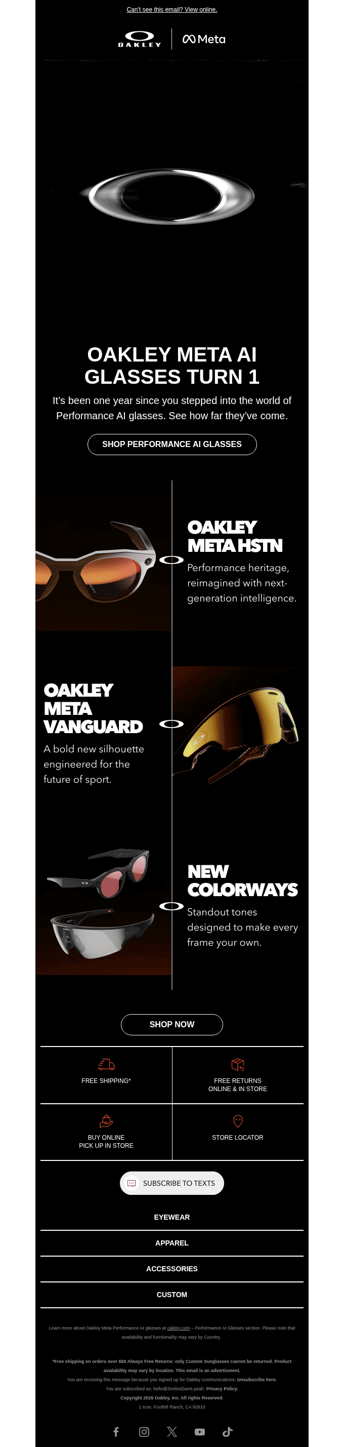 1 year of Oakley Meta AI Glasses