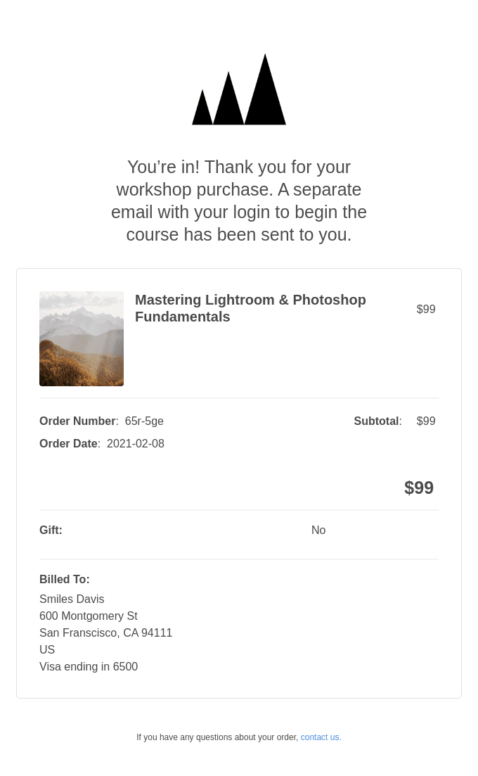 Order Confirmation
