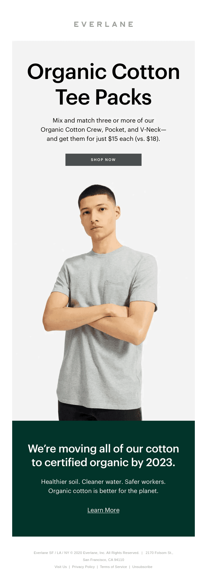 Organic Tees: Three for $45