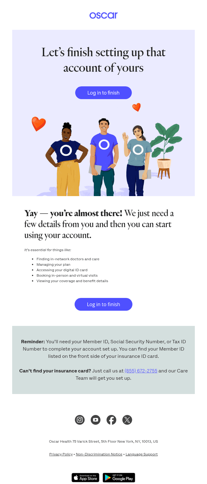 Don’t forget: Your member info is still needed