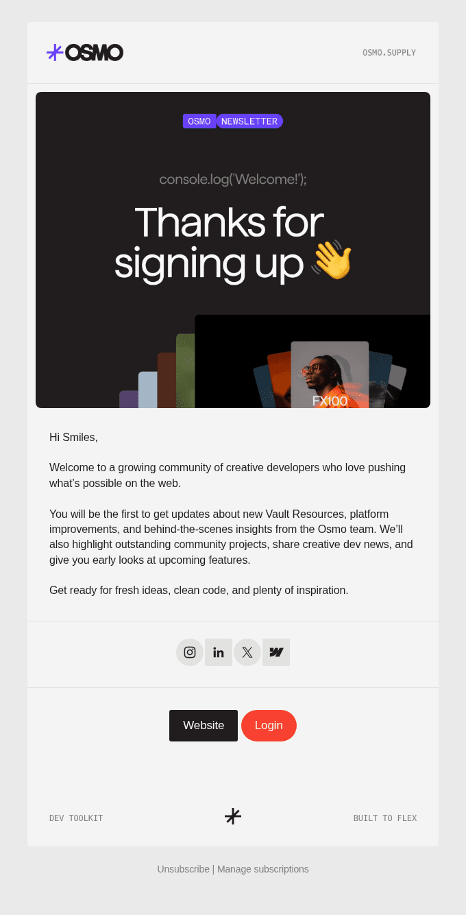 Welcome to the Osmo Newsletter 👋