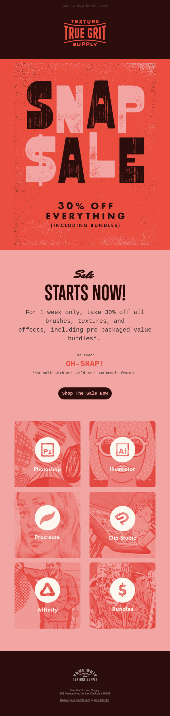 Our 30% Off Snap $ale Starts Now