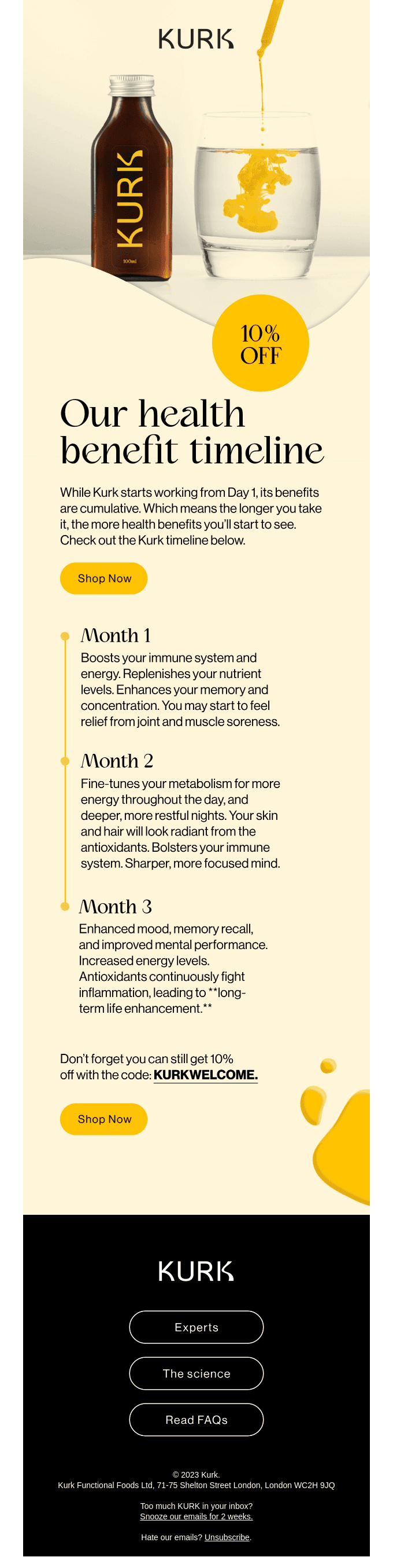 Our health benefit timeline 💛
