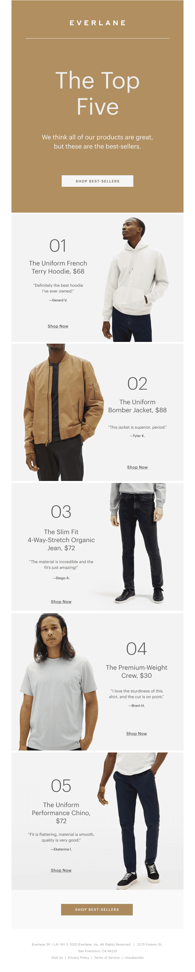 Our Top Five Best-Sellers