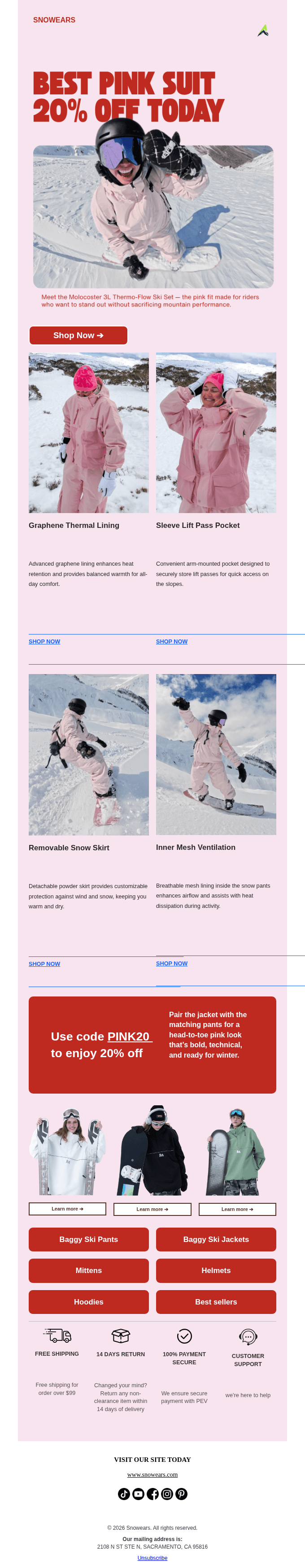 Pink on the Slopes — 20% OFF Today🎀