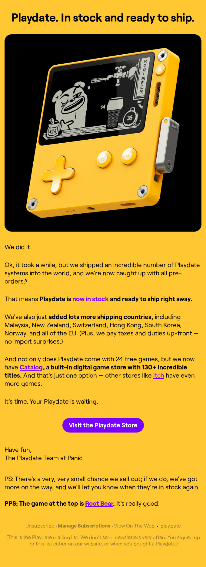 Playdate Now In Stock!
