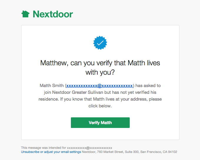 Please confirm that Matth lives in your household