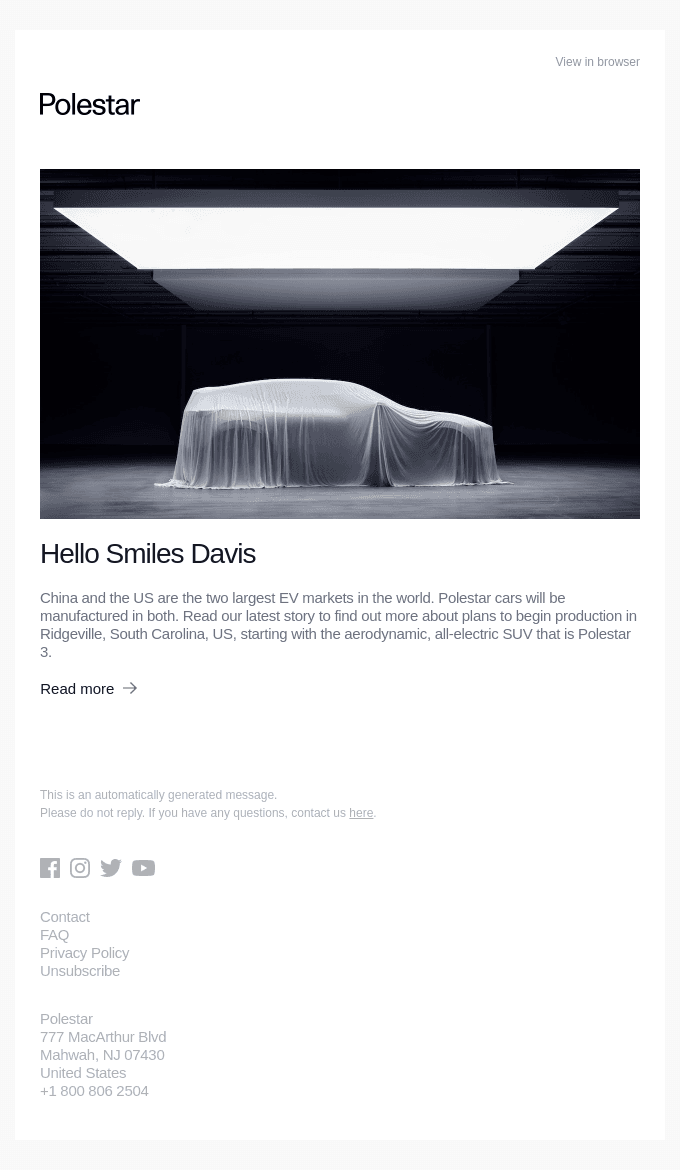 Polestar to be built in the US