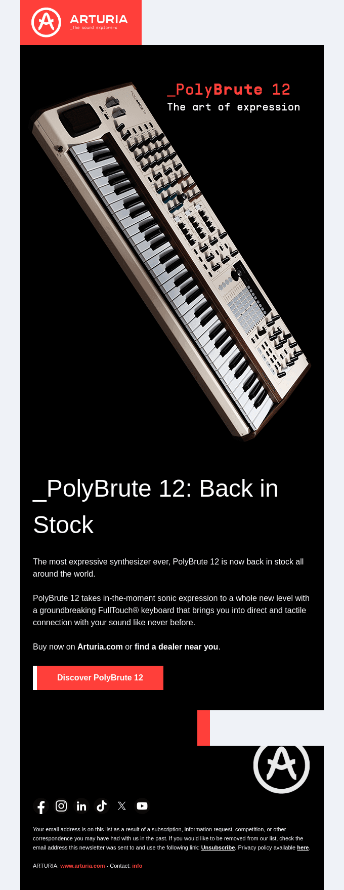 PolyBrute 12 is back in stock