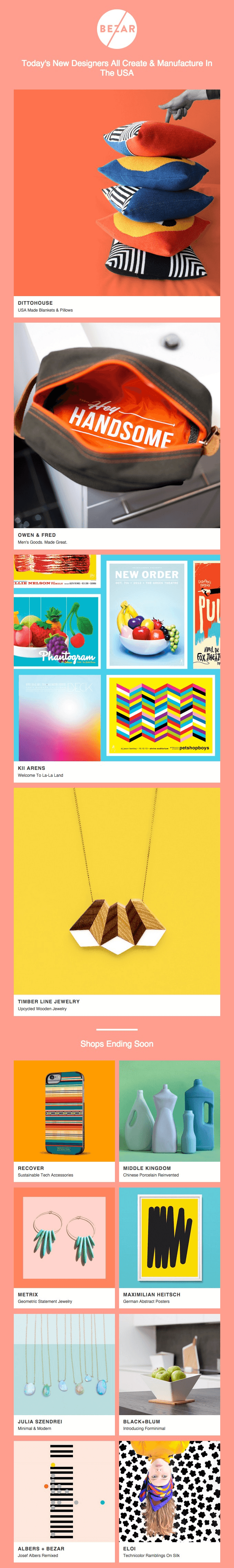 Pop Rock Posters, Humorous Textiles, Upcycled Wood Jewelry and Owen & Fred
