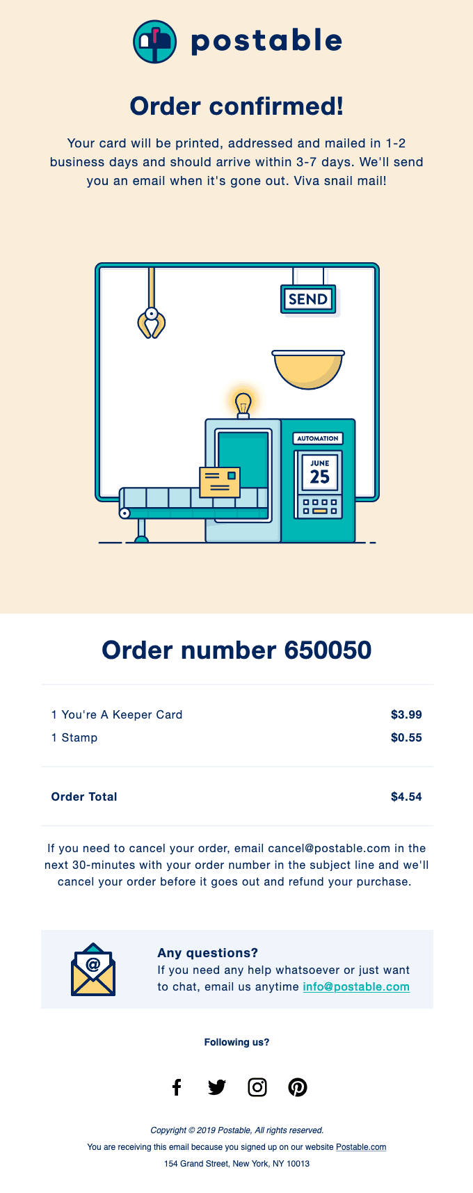 Postable Order
