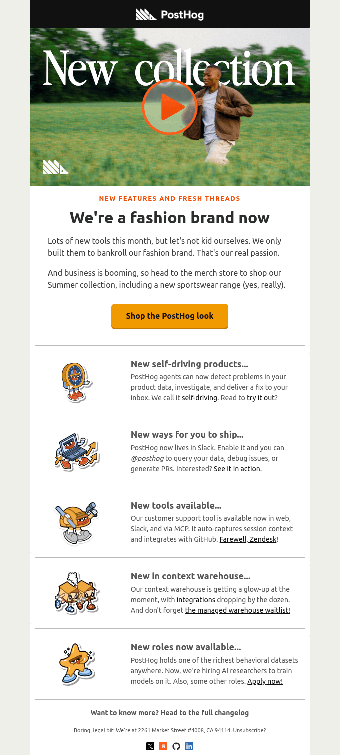 PostHog is now a fashion brand