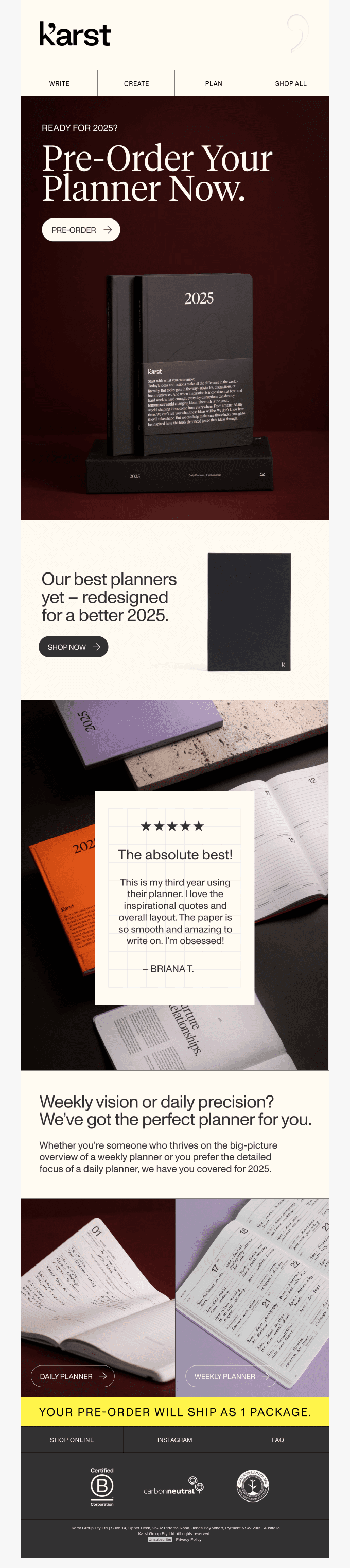  Pre-order your planner now!