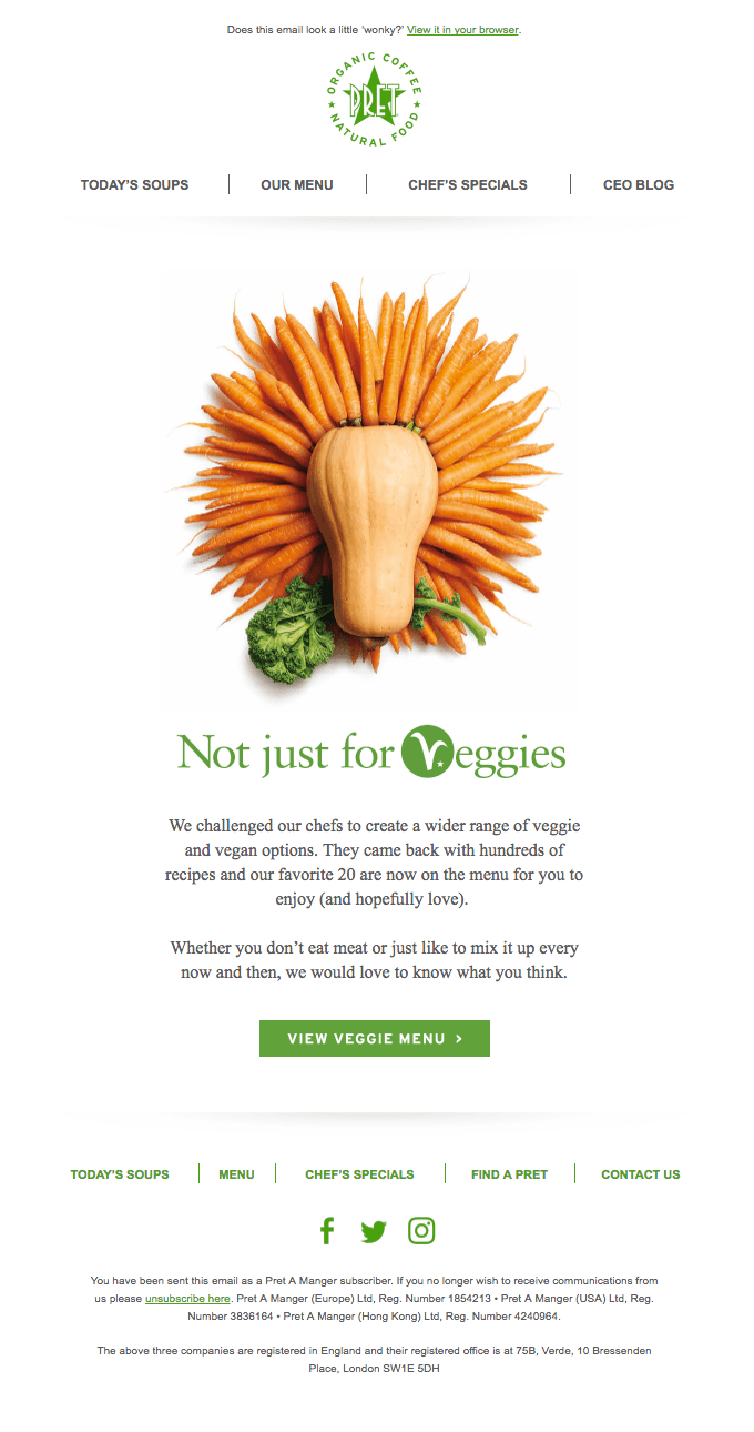 Pret’s Veggie Menu is here
