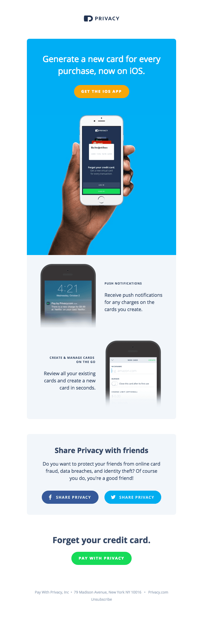 Privacy.com iPhone App
