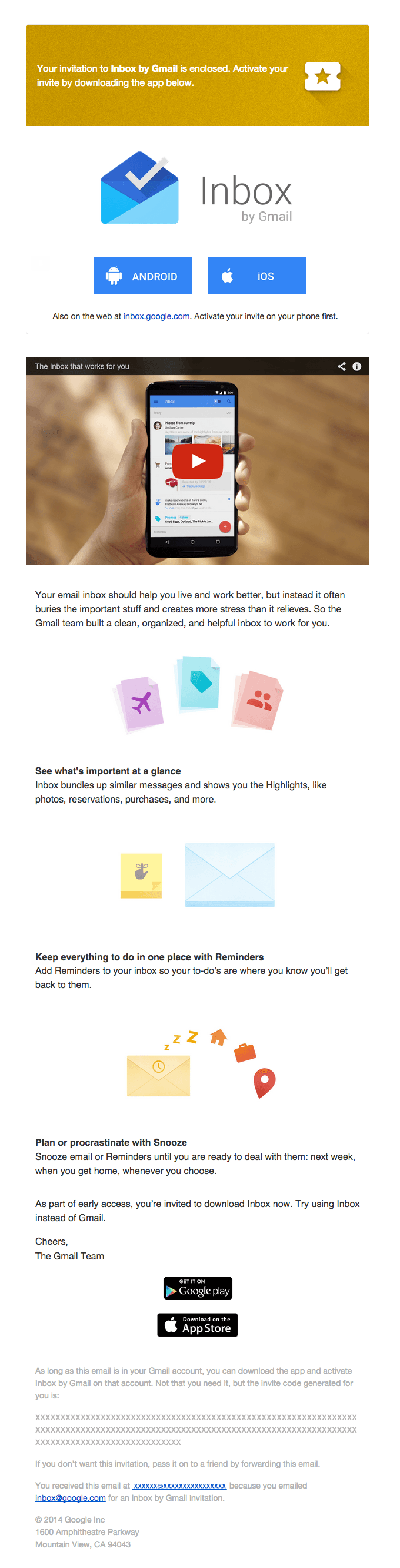 Your invitation to try Inbox by Gmail