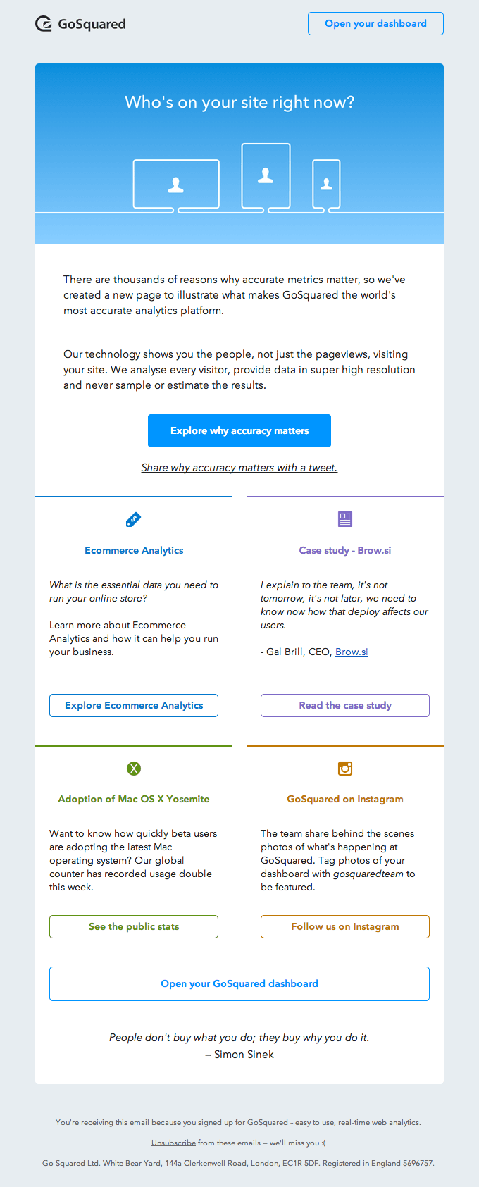 Product Update Email Design from GoSquared