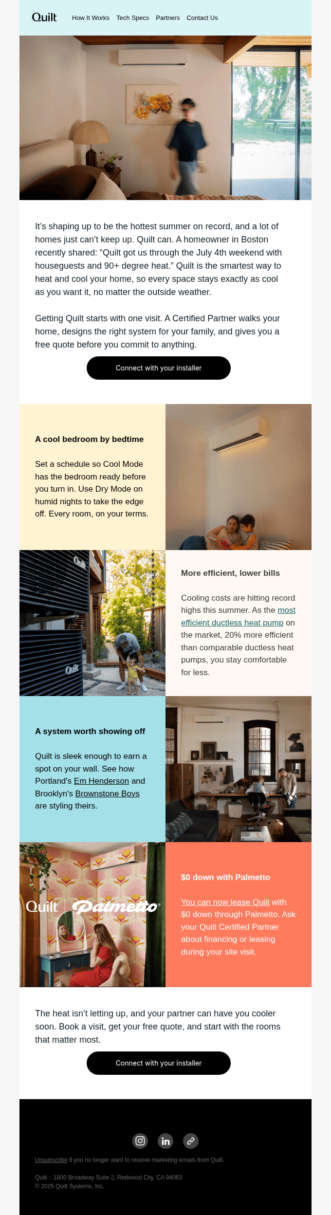 Sleep through the heat this summer with Quilt