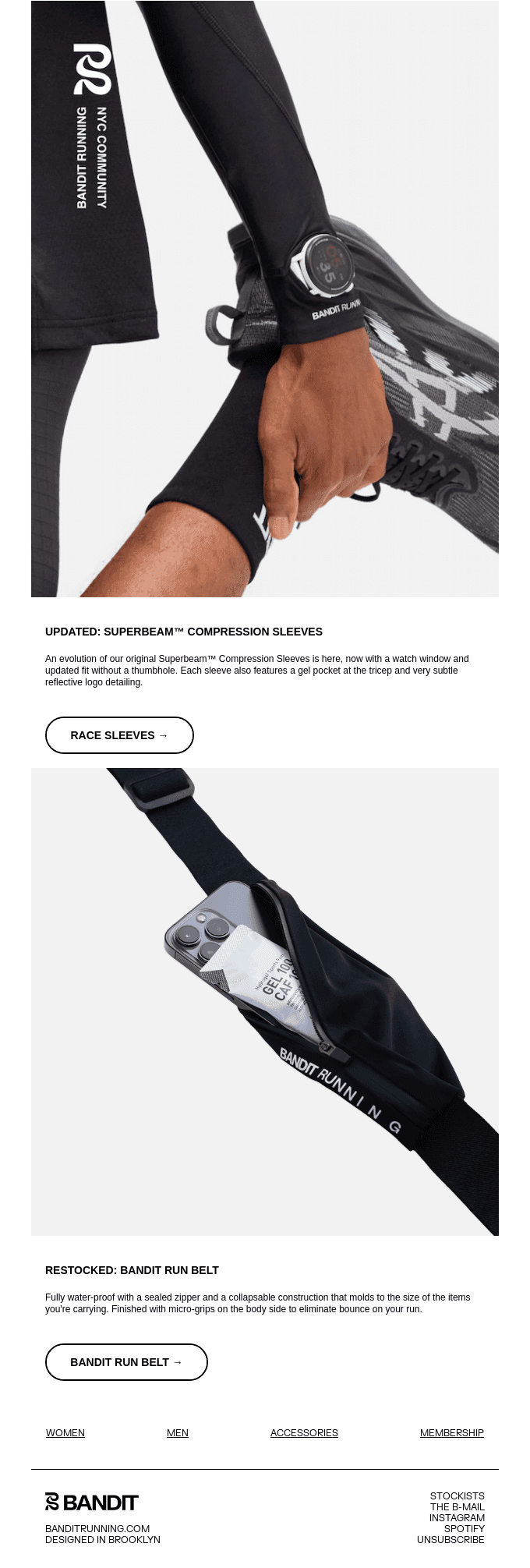 Race Sleeves & Run Belts