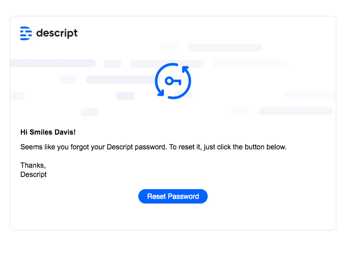 Reset your password