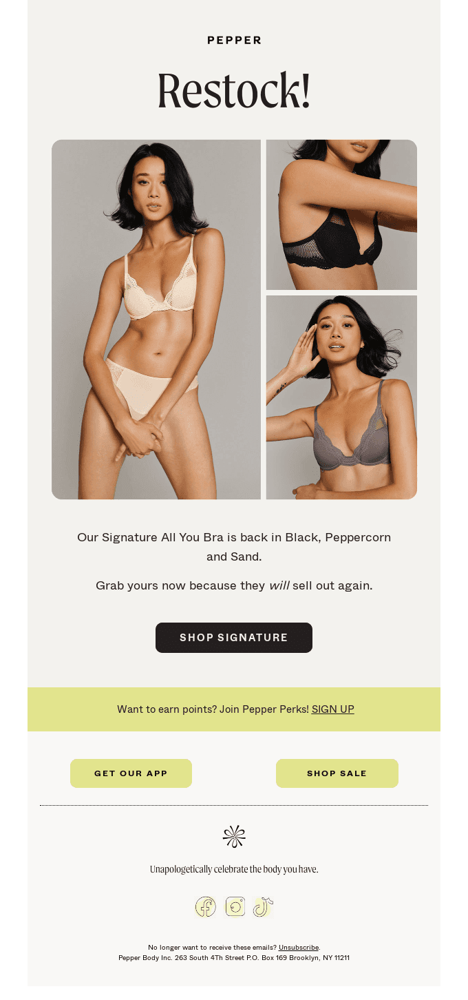Restock alert