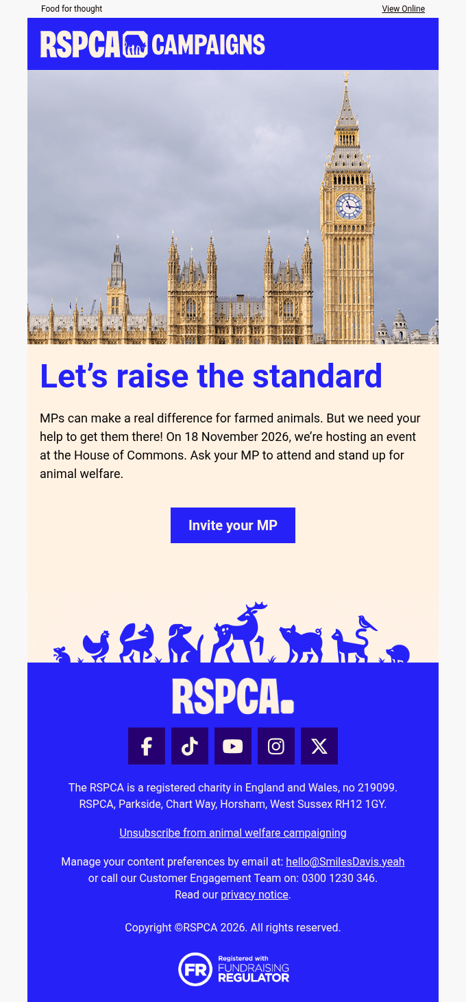 Will your MP speak up for farm animals?