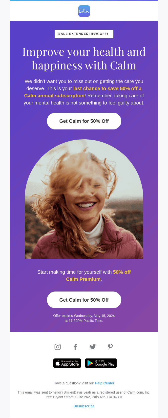 ✨ Sale extended – 50% OFF Calm! ✨