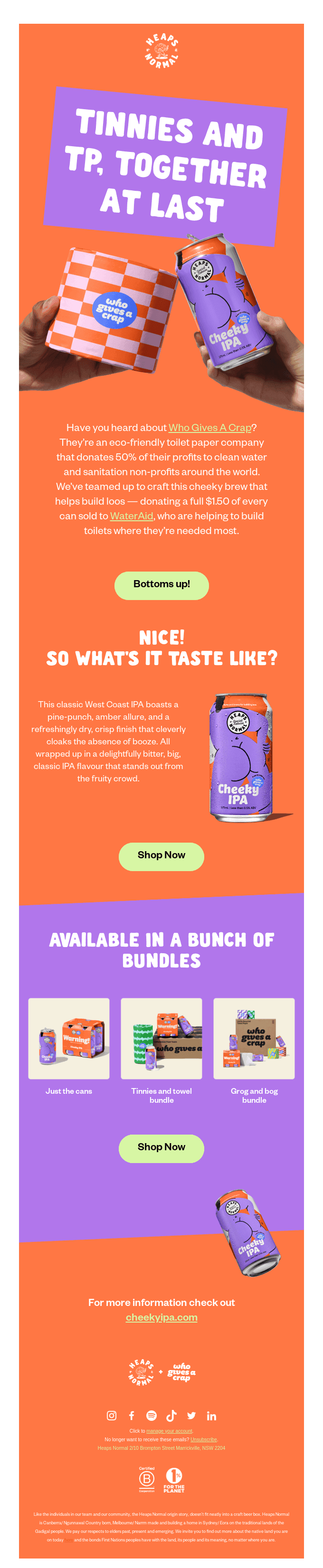 Say g'day to the Cheeky IPA!