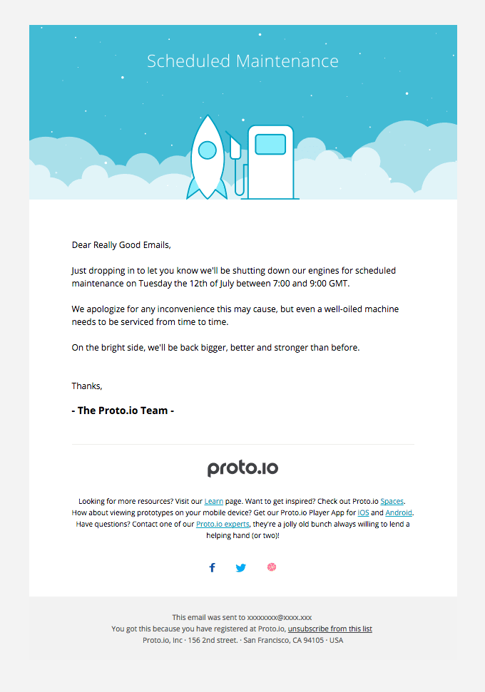 Scheduled Maintenance – Proto.io