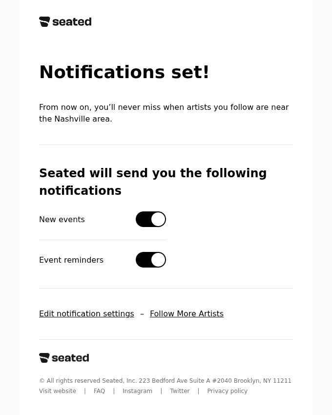 Notifications set!