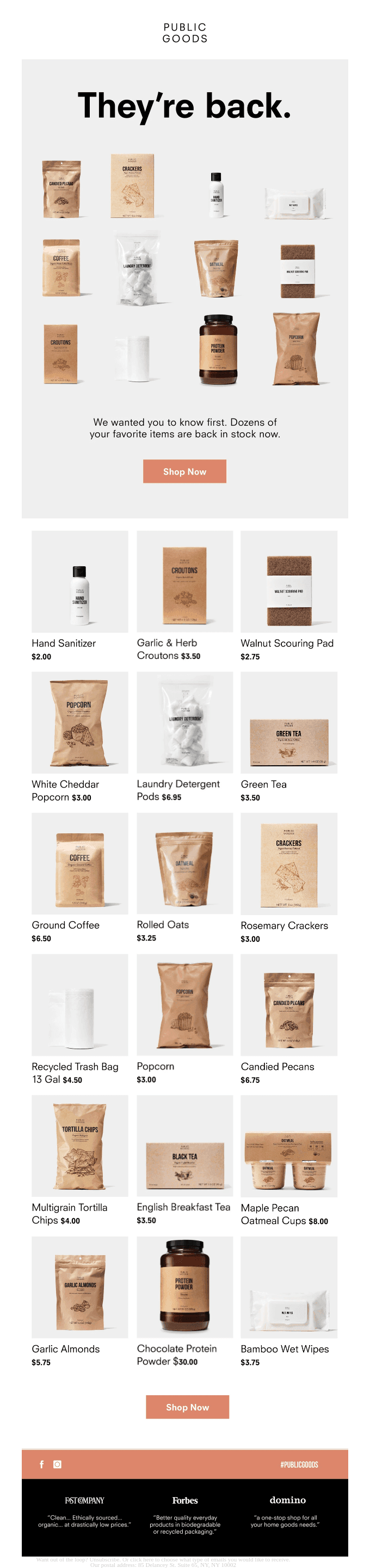 See What's Back In Stock.