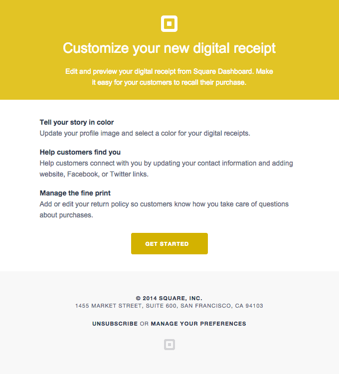 Send personalized receipts to your customers