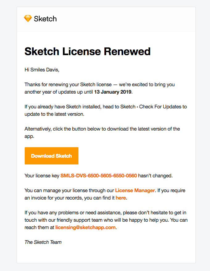 Sketch License Renewed