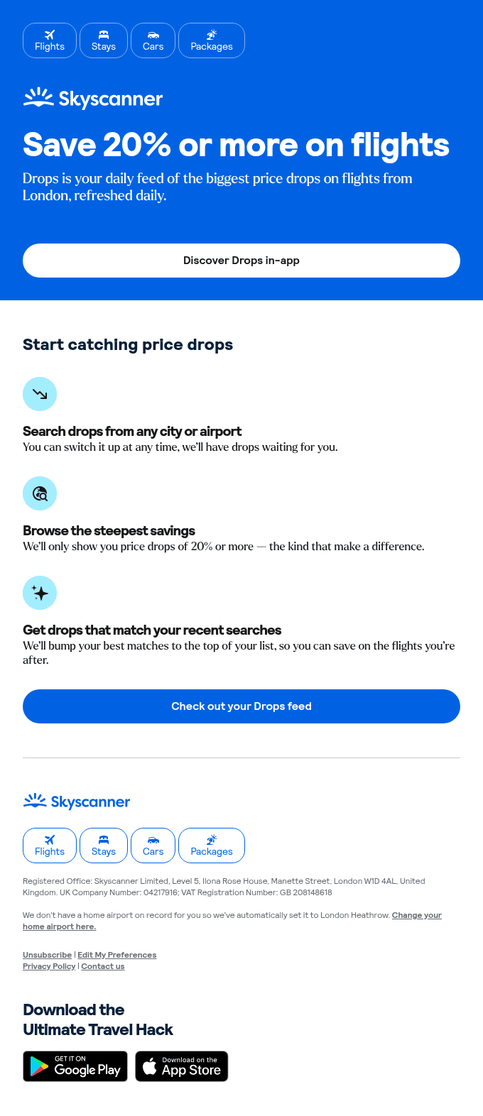 Price drops of 20% or more from London