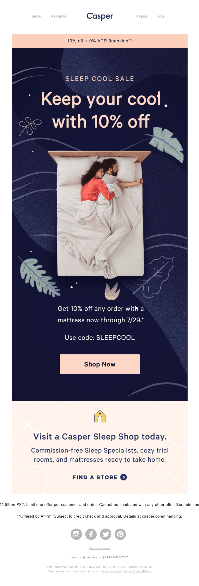 Sleep cool & save.