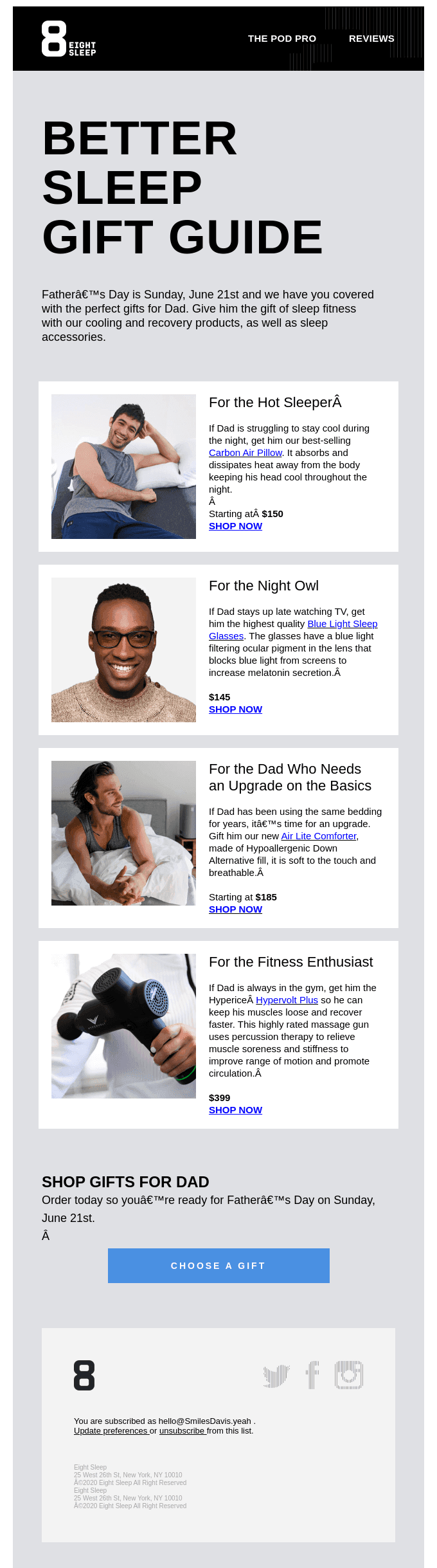 Sleep gifts for Dad